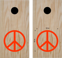 Peace Symbol Vinyl Decal Sticker for Cornhole Boards - Love and Unity Design