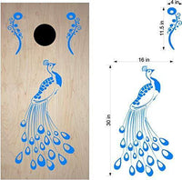 StickerChef Peacock Animal Cornhole Board Decals Stickers Both Boards