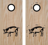 Pig Bean Bag Toss Board Decals - Fun Cornhole Stickers for Animal Lovers