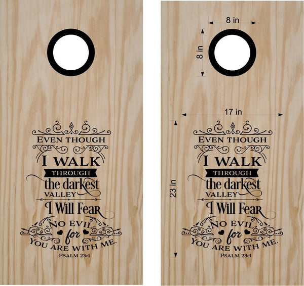 Psalms 23 Cornhole Decal Set - Inspiring Bean Bag Toss Stickers for Boards