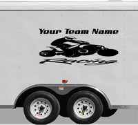 Quad 4 Wheeler Racing ATV Decal Vinyl Decal Custom Text Trailer Sticker YT05B