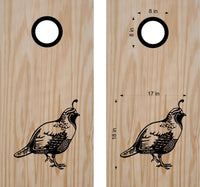 Quail Cornhole Board Decals - Fun Bean Bag Toss Stickers for Custom Games