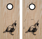 Quail Cornhole Board Decals - Fun Bean Bag Toss Stickers for Custom Games