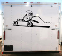 Racer Go Cart Decal Trailer Vinyl Decal Custom Text Trailer Sticker YT504