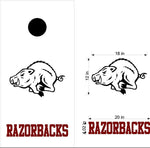 Razorbacks Football School Mascot Cornhole Board Vinyl Decal Sticker