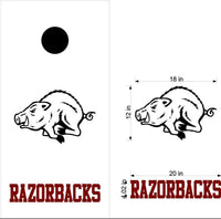 Razorbacks Football Mascot Vinyl Decal Sticker for Cornhole Boards