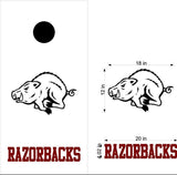 Razorbacks Football Mascot Vinyl Decal Sticker for Cornhole Boards
