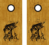 hunting fishing cornhole decal