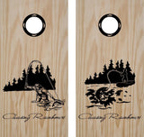 hunting fishing cornhole decal