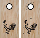 Rooster Bean Bag Toss Board Decals - Fun Animal Cornhole Stickers