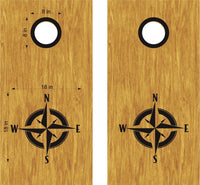 Sailing Nautical Compass Cornhole Board Vinyl Decal Sticker