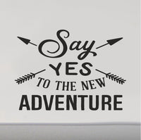 RV Camper Door Decal - Say Yes To The Next Adventure Travel Scene Sticker