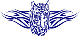 Tiger Tribal Flame Decal for Cars Trucks  Boats - Bold Sticker Design AF11
