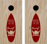 Shaka Surfboard Decal for Cornhole Bean Bag Toss Game - Ocean-Inspired Design