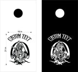 Skull Flames Cornhole Board Decals - Eye-Catching Stickers for Fun Outdoor Play