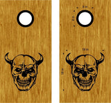 Skull Cornhole Board Decals - Stylish Flag Stickers for Custom Gaming Fun