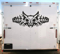 Skull and Bones Racing Trailer Decal Vinyl Decal Custom Text Trailer Sticker