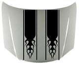 Flame Fire Stripe Hood Decal - Stylish Vinyl Car Graphic Sticker