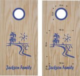 beach lake life cornhole decals