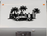 Surf Board Palm Tree Beach Trailer Decals Trailer Sticker