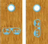 Surfer Sunglasses Vinyl Decal Sticker for Beach  Cornhole Boards