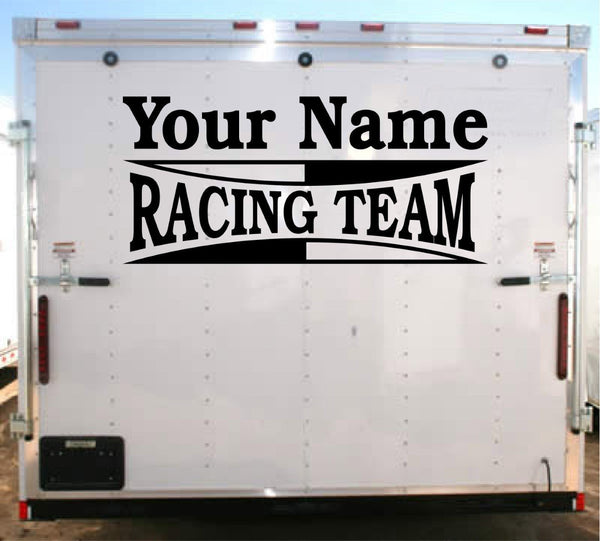 Team Name Decal Trailer Vinyl Decal Custom Text Trailer Sticker YT21