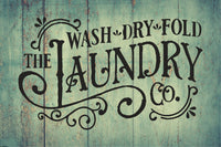 Wash Dry Fold Laundry Company Decal - Stylish Home Decor Sticker