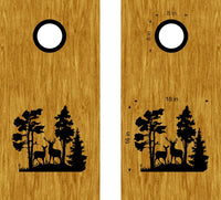 Trees Buck Doe Cornhole Board Decals Sticker