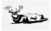White Tail Deer Wall Decal Hunting Buck Man Cave Animal Rustic Cabin Lodge Mountains Hunting Vinyl Art Sticker Graphic Home Decor