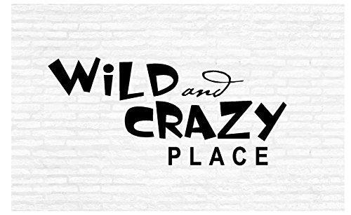 Wild and Crazy Place Inspirational Words Quote Home Decor Vinyl Wall Art Stickers Decals Graphics