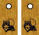 Wolf Moon Cornhole Board Decals - Custom Stickers for Outdoor Games