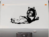 Wolf Wolves Mountain RV Camper Vinyl Decal Sticker  Scene