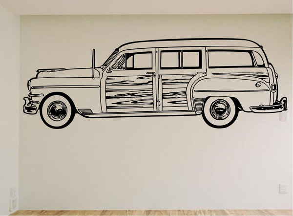 Woody Wagon Car Wall Decal- Auto Murals- Man Cave Garage Signs