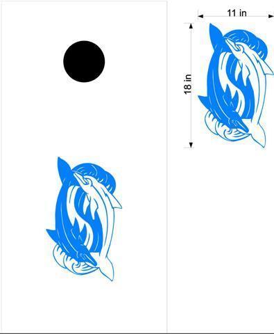 Yin Yang Dolphins Vinyl Decal for Ocean-Themed Cornhole Boards