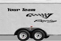 Your Team Name Racing Trailer Decals Stickers Mural